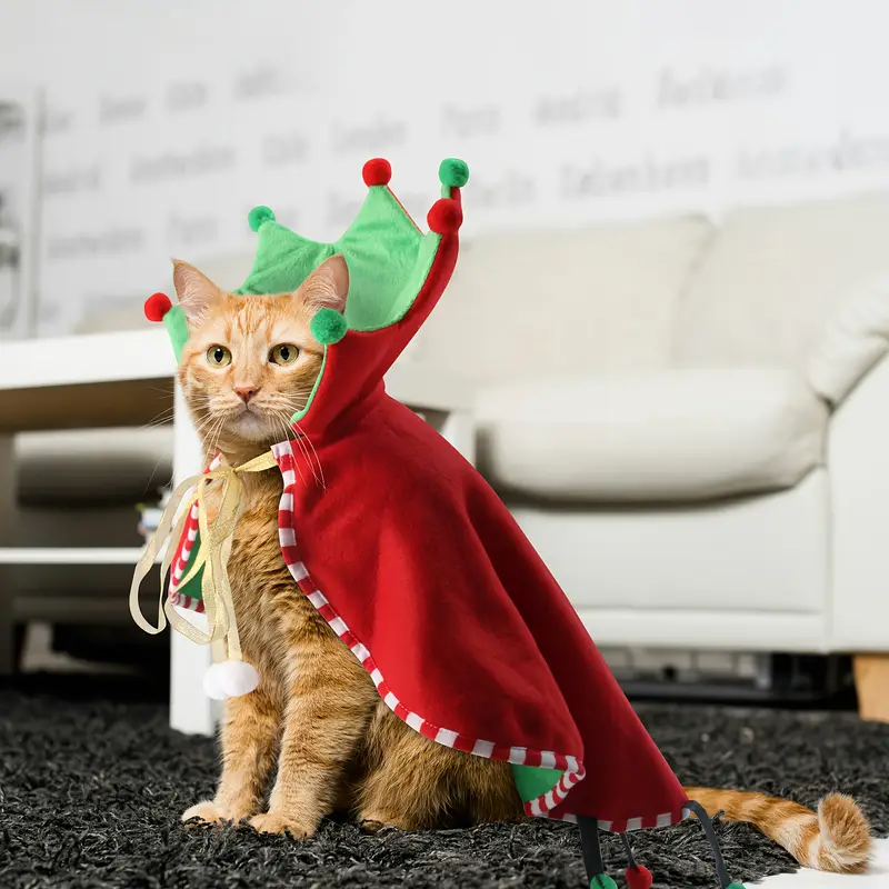 cat xmas dress Christmas Outfits for Cats