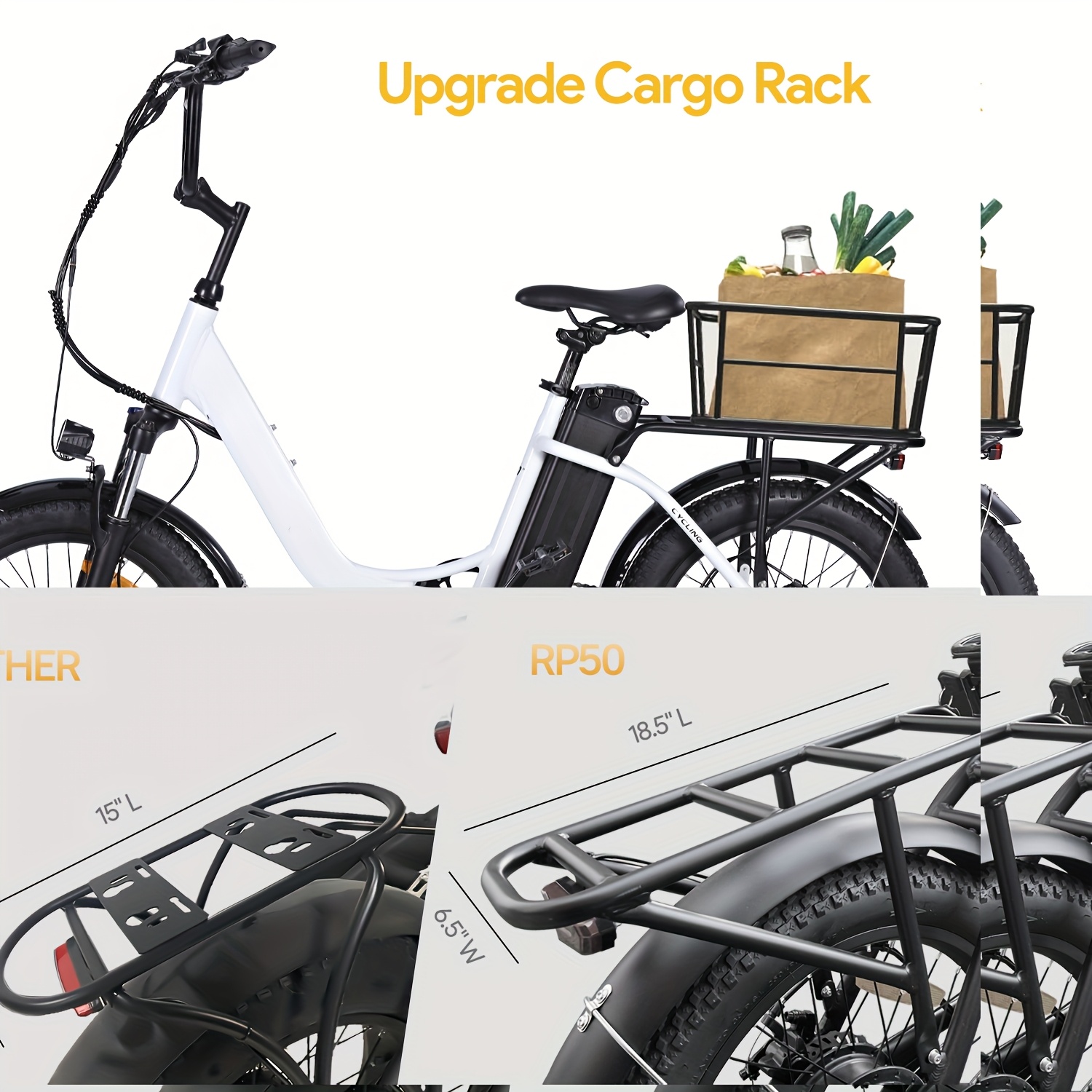 electric bike for adults   real 500w 20 3 0 fat tire electric bicycle 14 5ah 48v removable   range   for   high mph cargo ebike with front suspension   gear Product details 6