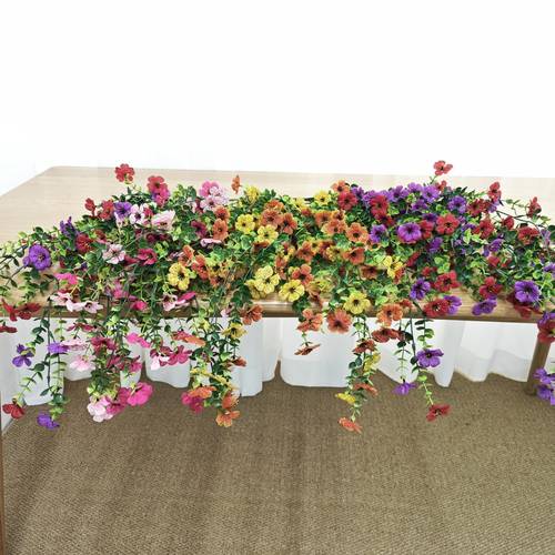 artificial hanging flowers uv resistant flowers greenery garland with green leaves for indoor outdoor decorations