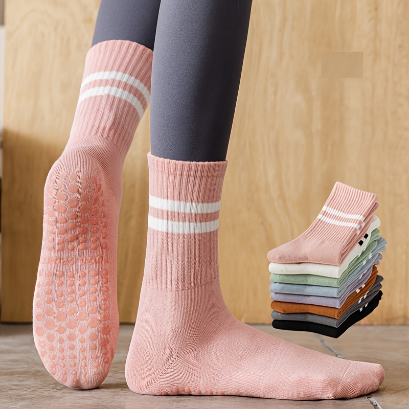 Non-slip dotted towel socks cross strap terry backless yoga socks