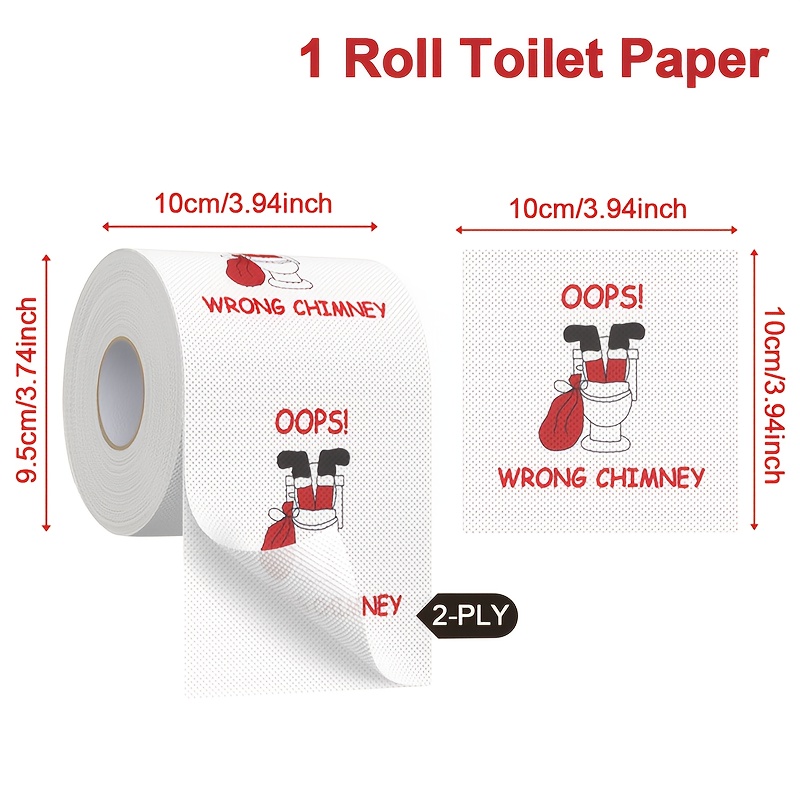 TEMU 1roll, Toilet Paper, Christmas Roll Paper, Santa Claus Drilling Toilet Toilet Paper, Noel Navidad Decor, Merry Christmas Decorations For Home,