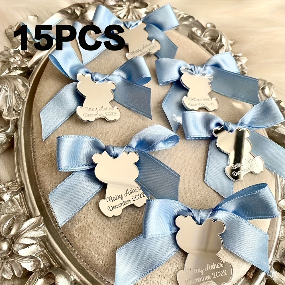 TEMU a specchio in acrilico personalizzata - Forma di orso , elegante nastro e - Perfetta per compleanni, matrimoni, ringraziamenti, decorazioni per