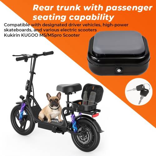 multifunctional electric scooter rear trunk diy storage box compatible with m5 series models design with padded lining passenger carrying capacity not included and screw accessories