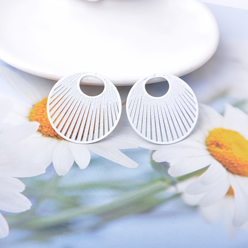 10pcs Round Hollow Fan-Shaped Copper Alloy Charms Set