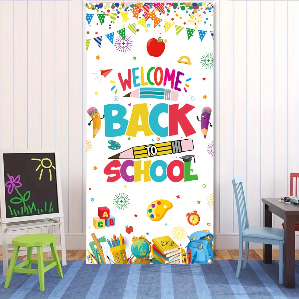 

Welcome Back To School Porch Banner - Durable Polyester, 35.4" X 72.8" - Perfect For Indoor & Outdoor Decorations