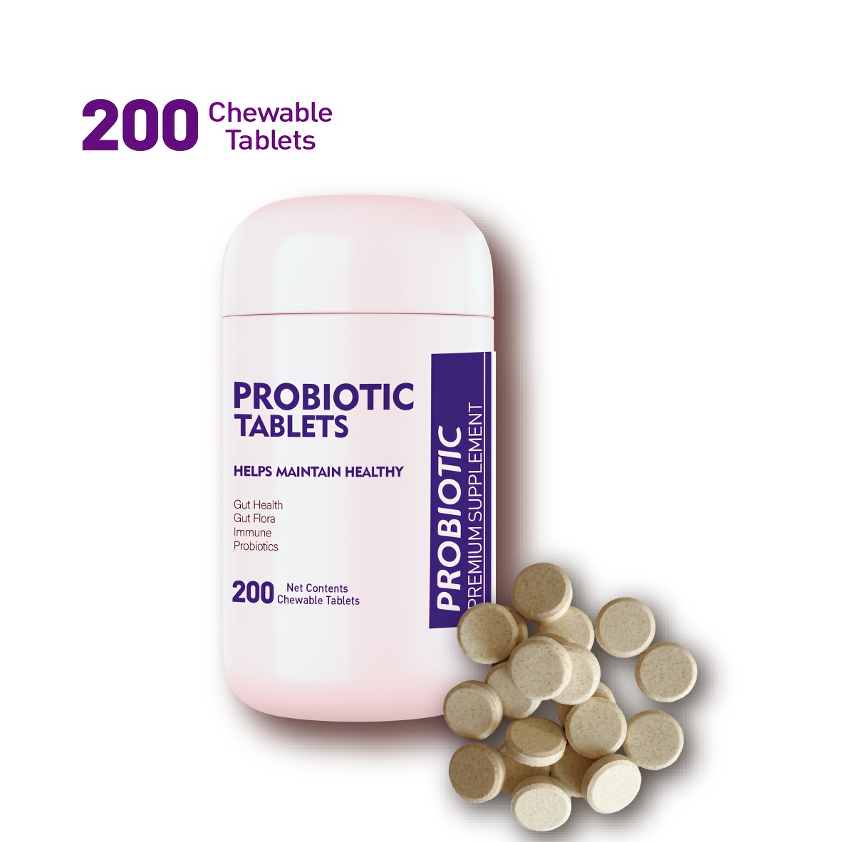 TEMU Probiotics For Dogs, & Digestive Enzymes Tablets, & Support, 200 Tablets