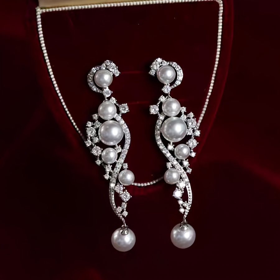 E-shop 2 Stk. Zepter-Fransen-Ohrringe – Luxuriöse lange Abend-Ohrhänger – Statement-Schmuck für Nachtclub Hochzeit