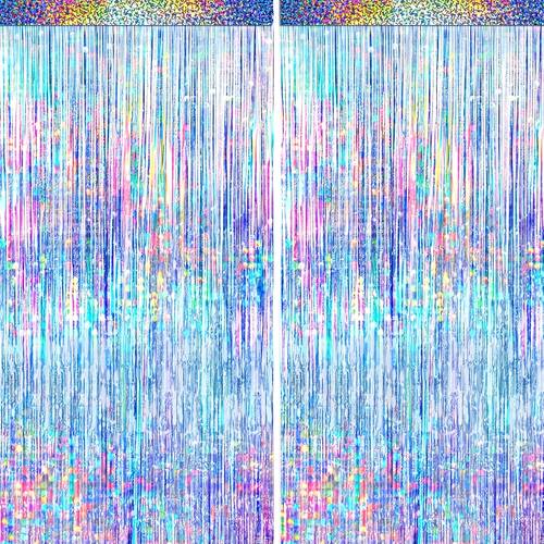 2pcs of 2 meters long 1 meter wide silvery glitter backdrop suitable for birthday parties 70s 90s disco themes bachelorette parties hawaiian parties mermaid parties ocean themed parties rainbow party decorations and valentines day gifts for
