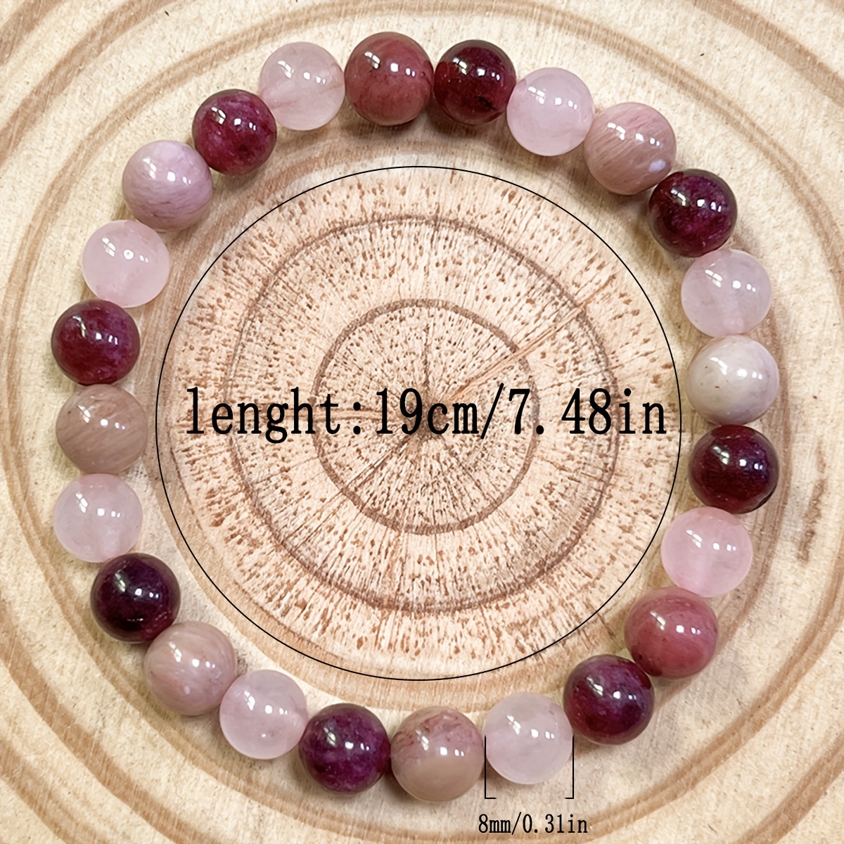 Women's Handmade Rhodonite, Garnet & Rose Quartz Natural Stone Bracelet