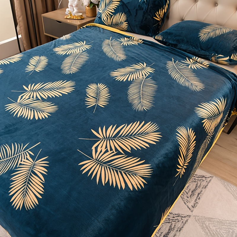 TEMU 1pc Comfortable Printed Plush Blanket, Suitable For Bed, Sofa, Couch, Travel, And Camping - Soft And Lightweight (no Pillowcase Included)