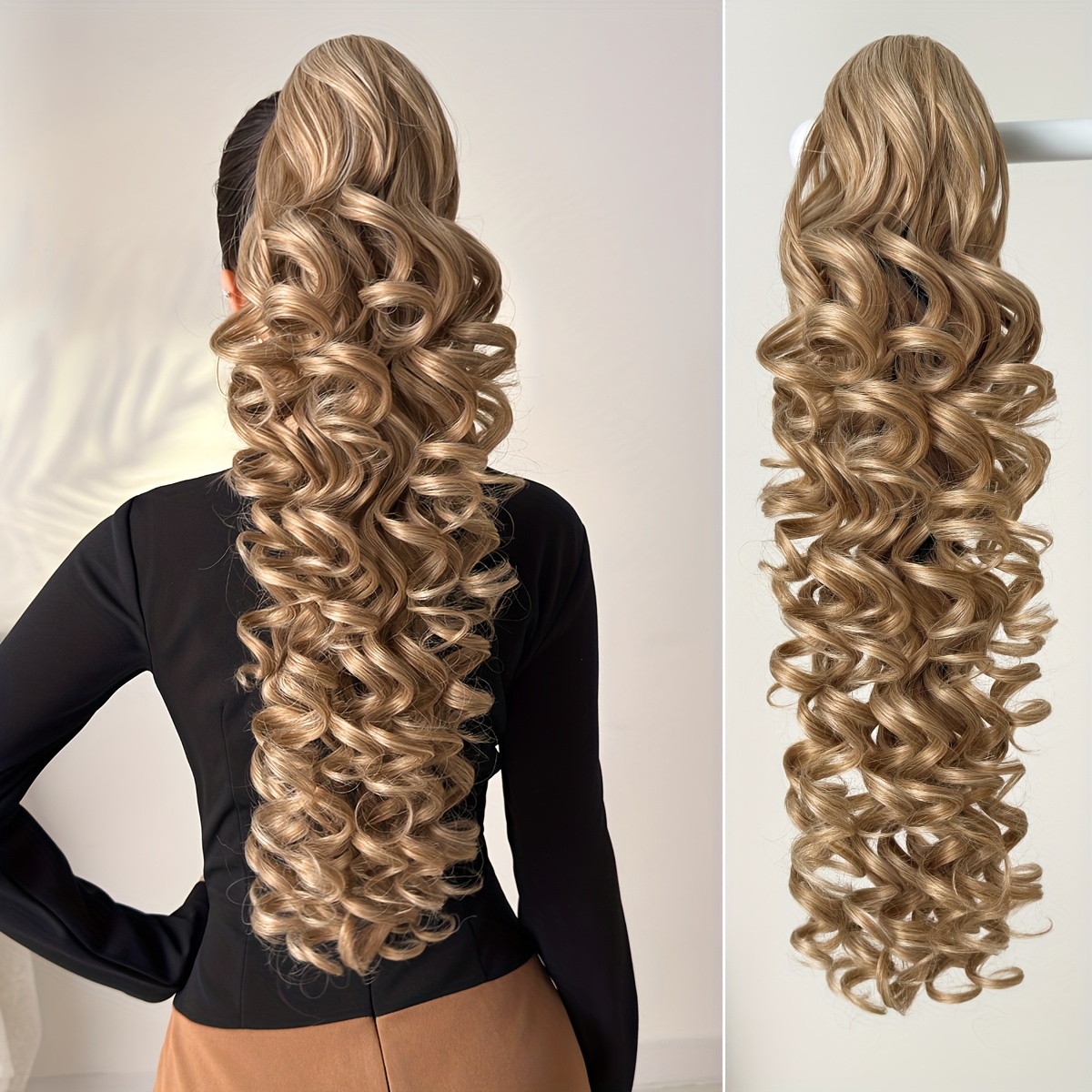 E-shop Voll Clip Synthetischer Pferdeschwanz, Haar-Haltender Pferdeschwanz für Verspätete Haarverlängerung, Bequem zu Tragen, Damen Party