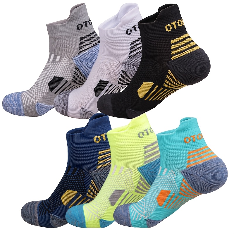 TEMU 6 Paires de Chaussettes de Basketball de 'Extérieur Toutes Chaussettes de Course de Marathon Hommes Femmes Fitness Épaisses Absorption des Chocs