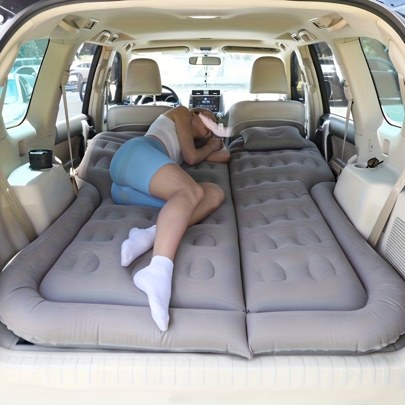 SUV Inflatable Mattress Camping Mattress Foldable Thick Car Air Bed with Electric Air Pump Portable Sleeping Pad Suitable for Home And Travel, Picnics And Camping