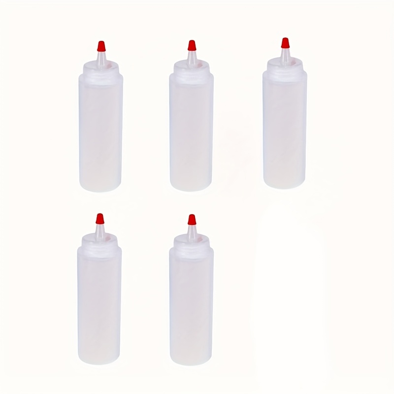 Image of 5pcs Versatile 8oz Squeeze Bottle For Salad, Tomato & Soy Sauces - Durable Plastic Kitchen Seasoning Dispenser, 250ml Food Service For