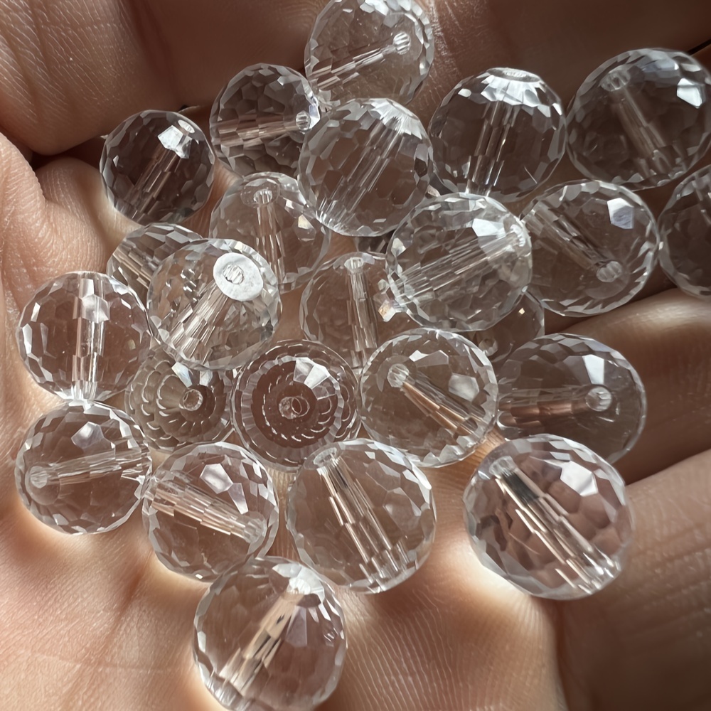 E-shop 6mm/200 Stk., 8mm/100 Stk., 10mm/50 Stk., 12mm/30 Stk., 96-flächige hochwertige lose Glasperlen für Windspiele, Armbänder, Halsketten und