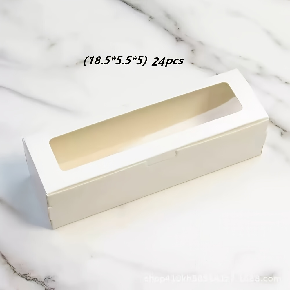 TEMU Gift For Her/him 24-pack Paper White Cardstock Macaron Gift Boxes With Clear Window, Suitable For Parties, Weddings, Birthdays, , And All Kinds