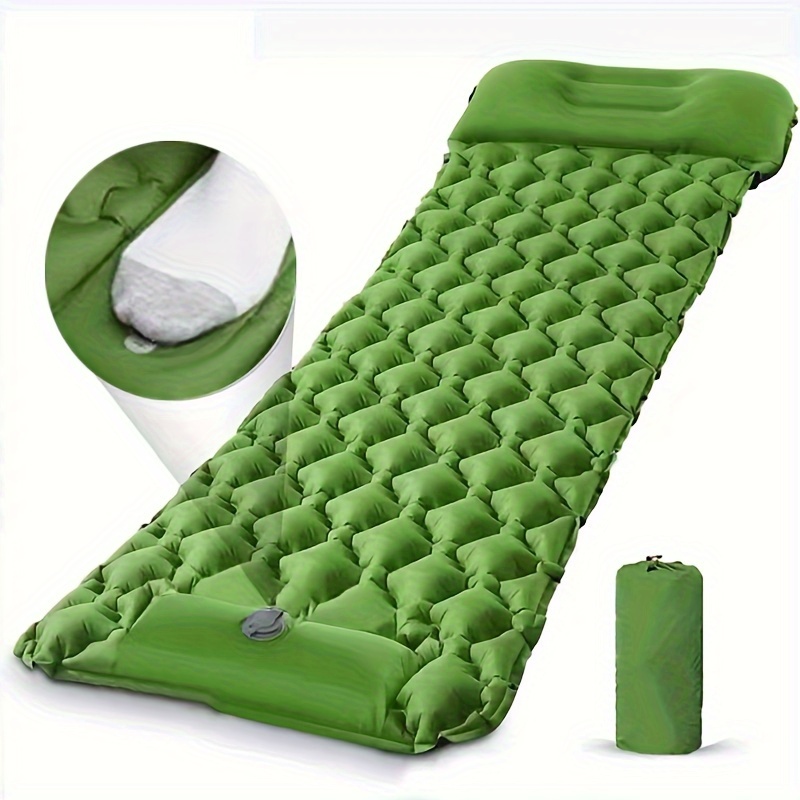 

2024 Upgraded Thick 8cm Tpu Air Mattress With Built-in Inflator Pump - Moisture-proof, Spliceable Design For Single Person Camping & Travel