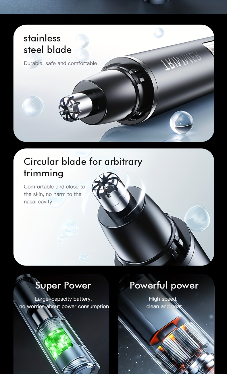 4 in 1 rechargeable electric hair trimmer suitable for men and women     beard eyebrow and   shaver with usb charging   gift   kit ear hair beard and eyebrow   mens personal care tool Product details 1
