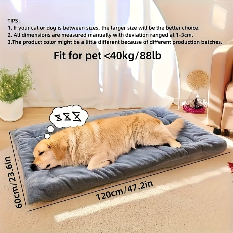 Extra Large Plush Dog Bed Sofa | Ultra Soft, 8-Panel, Extra Large Plush Dog Bed Sofa | Ultra Soft, Thick Polyester Pet Cushion with Non-Slip Bottom | Comfortable Rectangular Sofa Bed for Small to Large Dogs and Cats