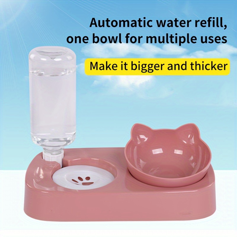 

Automatic Water Refill Cat Bowl - Plastic Dual-purpose Feeding And Watering Dish For Cats - Durable And Convenient Pet Supplies