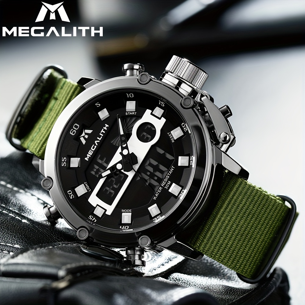 

2024 New Fashion Men's Watch Sports Digital Military Waterproof Analog Quartz Wrist Watch Multi-function Heavy Duty Led Dual Time Display Alarm Stopwatch