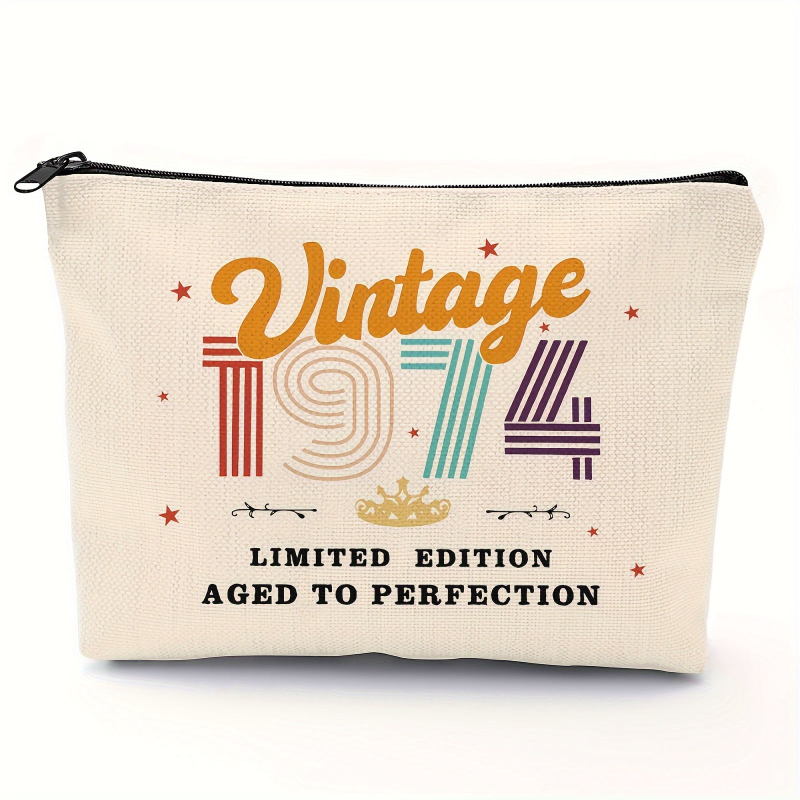 

Chic 1974 Vintage Makeup Bag - Perfect 50th Birthday Gift For Women, Ideal For Sisters, Friends, Bff, Mom, Grandma & More - Polyester, Non-waterproof