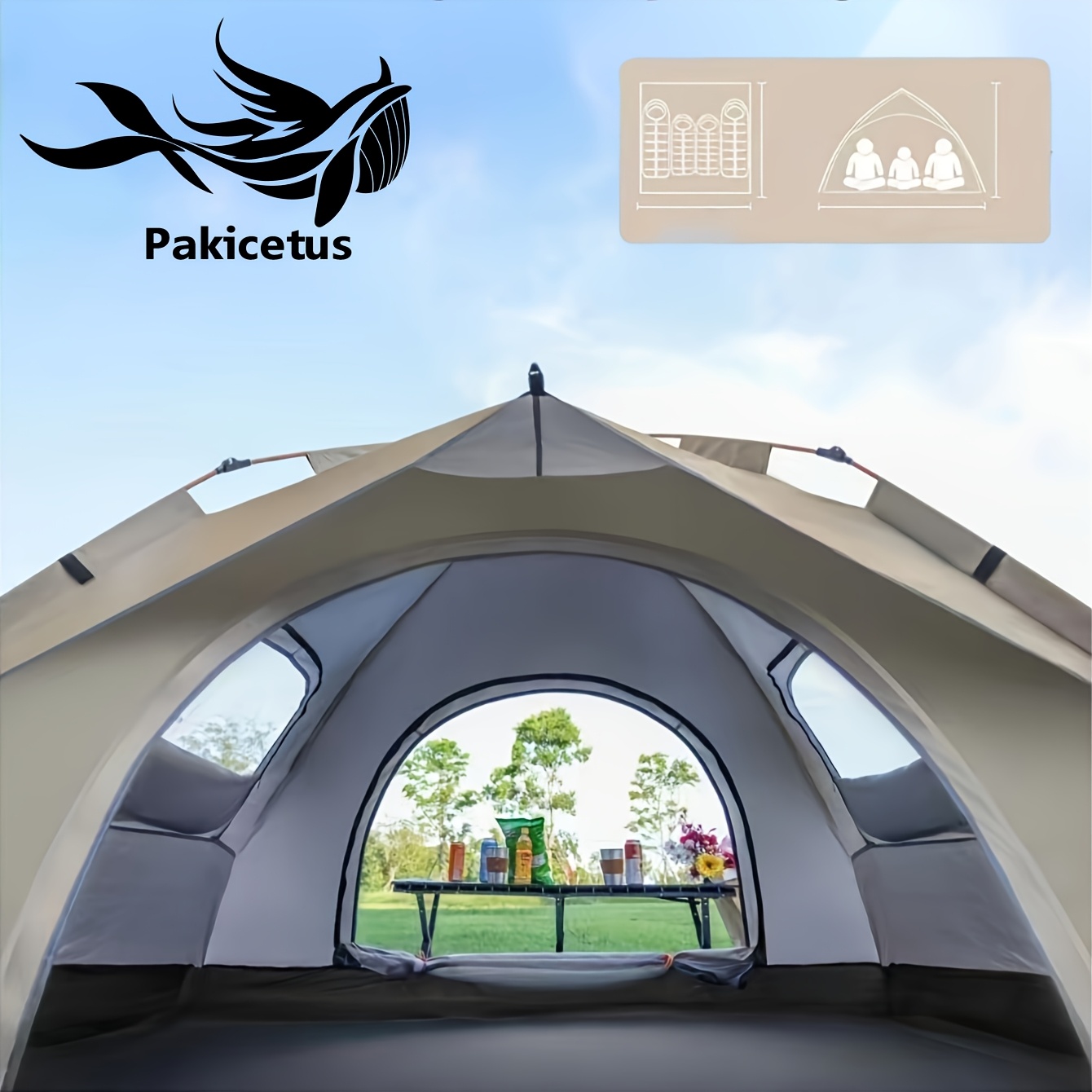 صورة العنصر خيمة pakicetus خارجية سريعة   - لـ 1-2/2-3 أشخاص، خيمة لجميع  ، ترقية تهوية بباب مزدوج، خيمة رمادية/صفراء خفيفة الوزن مقاومة للرياح للتخييم والمشي لمسافات طويلة وإكسسوارات المخيمين، خيمة تخييم، هيكل متين، للباحثين عن المغامرات