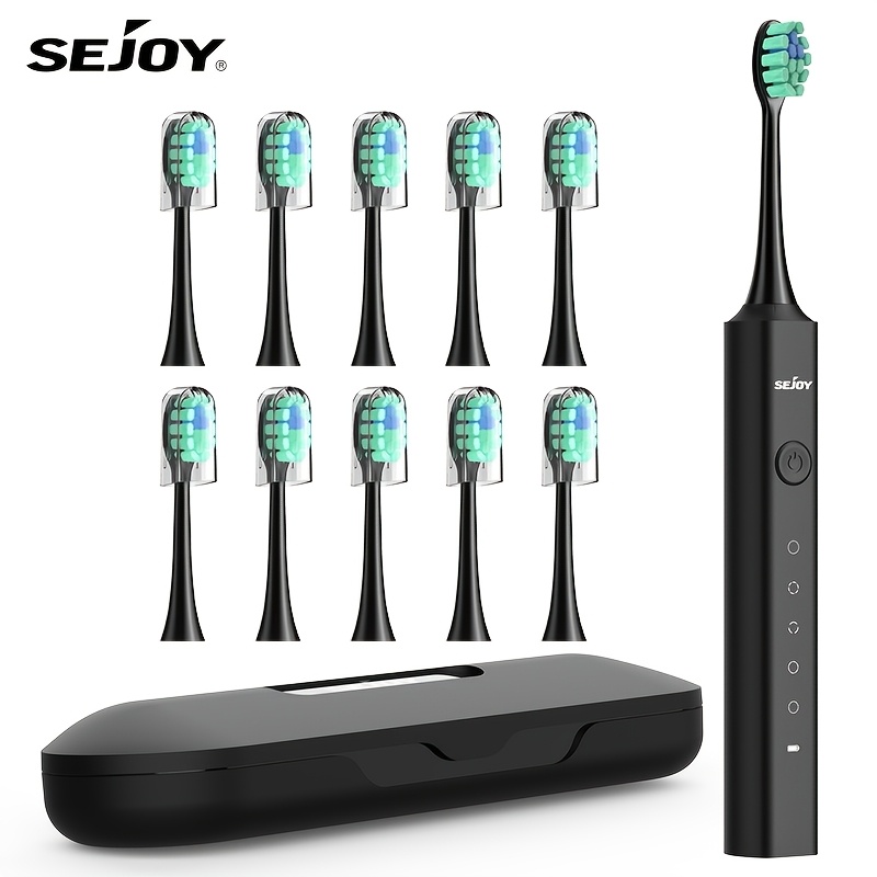 

Electric Toothbrush Rechargeable 5 10 Brush Heads Travel Case Deep Cleaning Toothbrush For Men And Women, Valentines Day Gifts