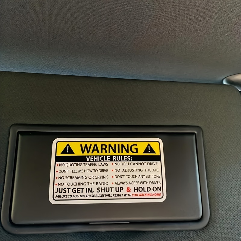 1pc Safety Warning Rules For Automotive Vehicles, Vinyl Sticker For Graphic Bumpers On Car And Truck Windows