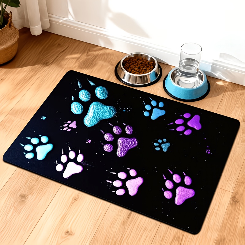 Image of [upgraded Mat]non-slip Feeding Mat For Pets - A Bowl Mat For Dogs And Cats, Thickened Feeding Mat For Pets - Food Tray Mat, Large Feeding Area Mat, Easy To And Keep Your , In Sizes
