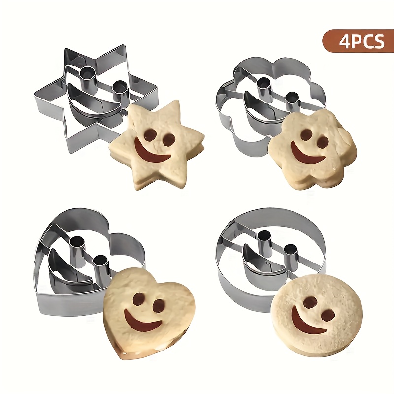 4pcs Stainless Steel Cookie Cutter Set, Durable And Easy-release Baking Molds For Diy Creative Baking, Christmas Cookie Cutters To Joy To Holiday Treats, Festive