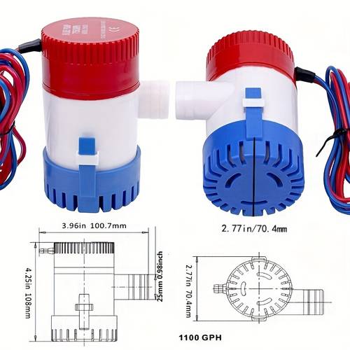 1100gph 12v electric bilge bump electric bilge pump submersible boat bilge pump used for yachts rvs pools