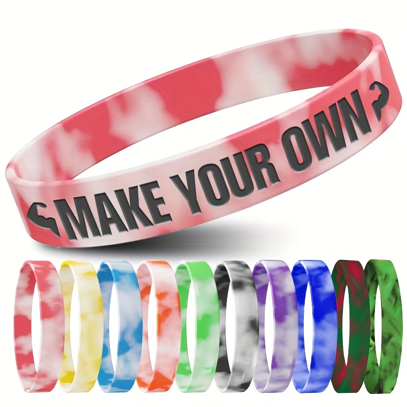 100pcs Unique Pattern Silicone Bracelets for Events