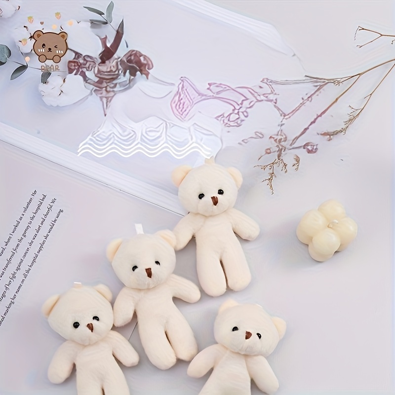 

18pcs Mini Nude Teddy , 4.7" Soft Plush Stuffed Animals For Birthday Table Decor, Party Favors, Diy Keychain Crafts Stuffed Plushies