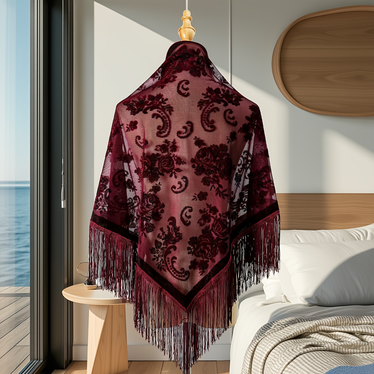 TEMU Scialle retr簷 con nappa, abito da sera da sposa cheongsam da donna, sciarpa triangolare versatile