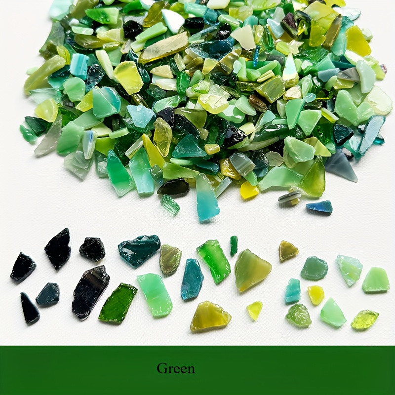 E-shop 200G/7.0Oz Glasmosaik, abgeschrägtes Mica-Glas, handgefertigte Aquariendekoration, farbige, mattierte, unregelmäßige Kanten, transparentes Glas,
