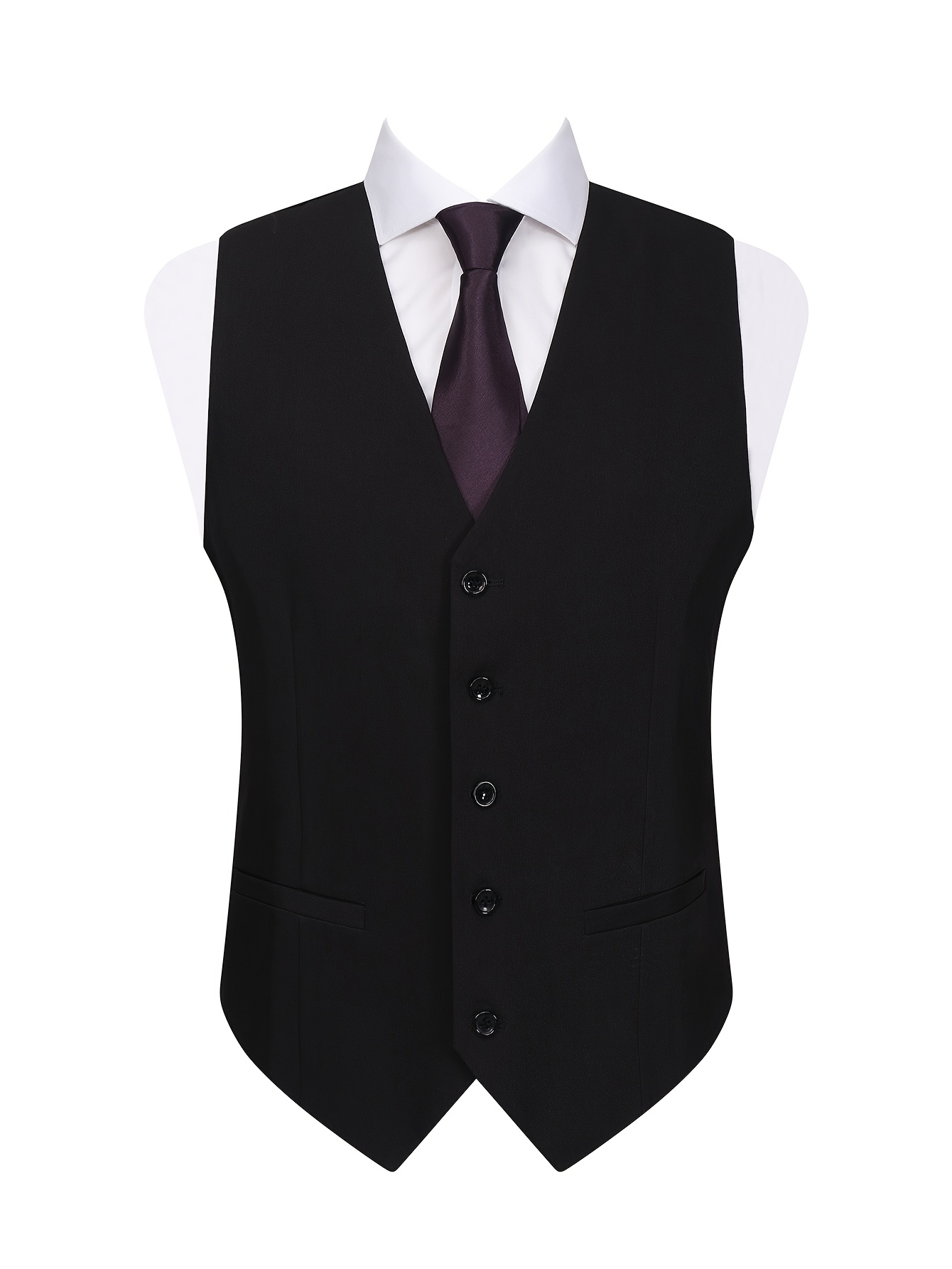 Men'S Formal Suit Vest Slim Fit Casual Business Dress Classic Waistcoat Vest
