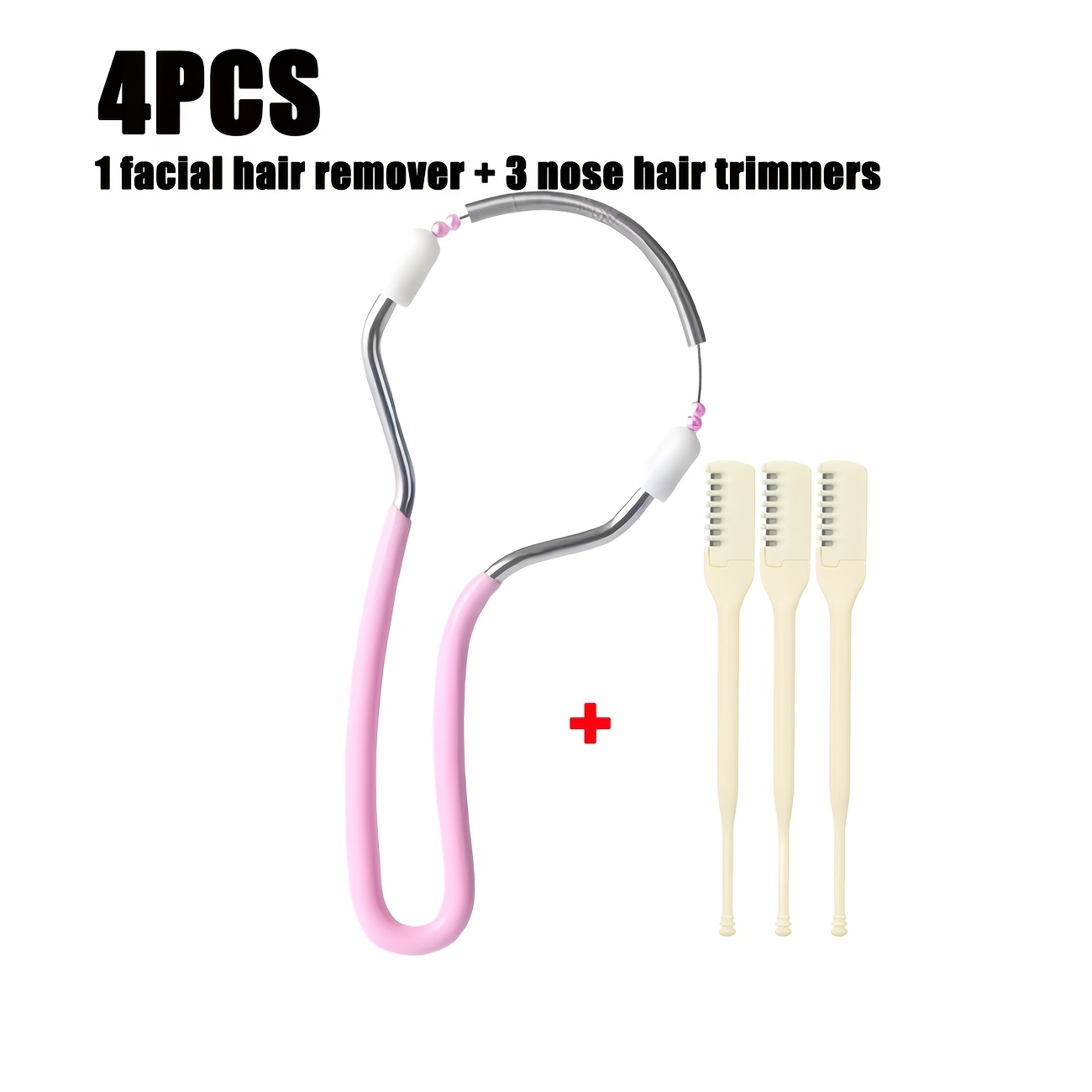 Image of 4pcs Facial Hair Remover Set, Spring Hair Removal Tool, Women's Lip And Face Shaver, Universal Device For Facial Beard And Leg Hair