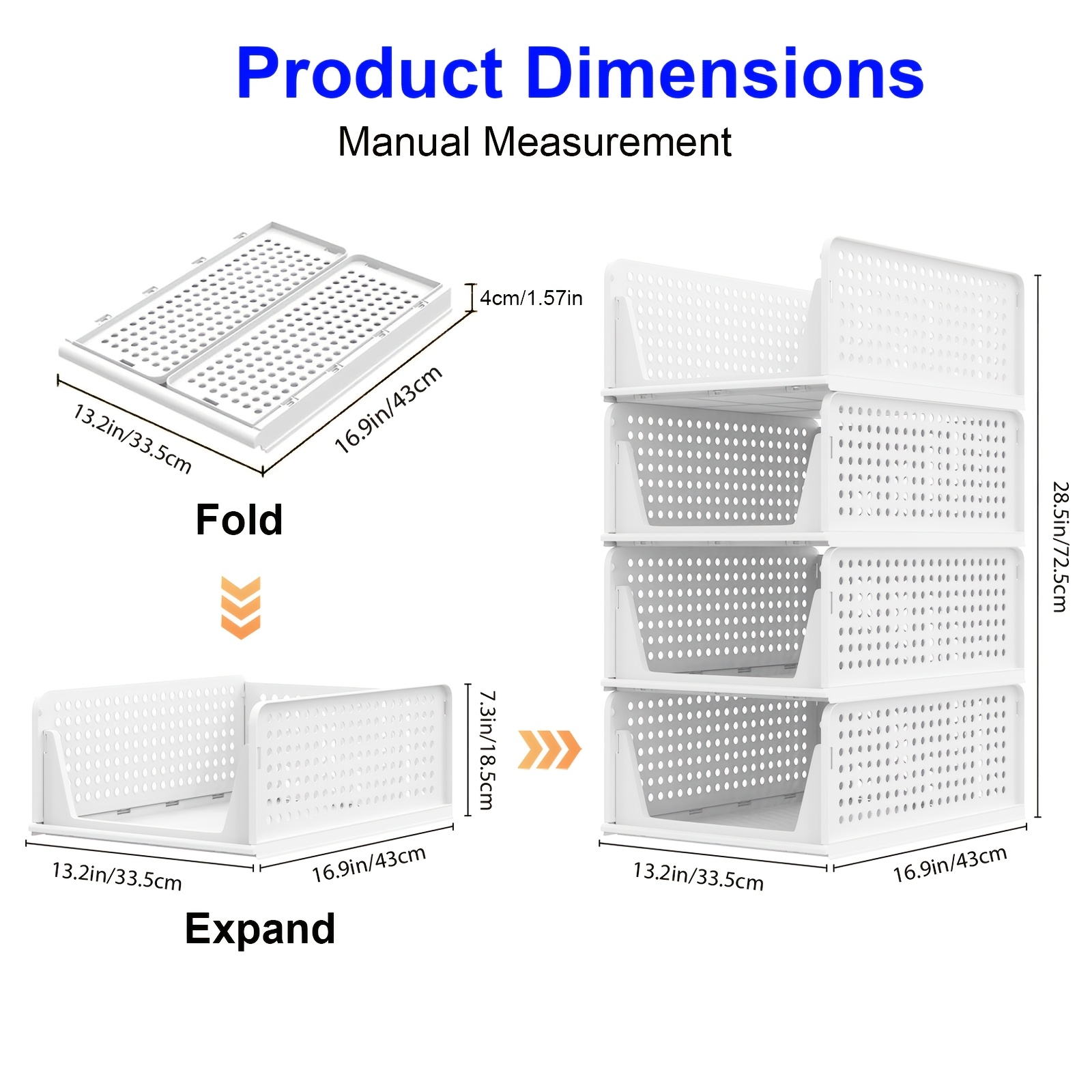 4pcs Stackable Wardrobe Storage Organisers for Clothes