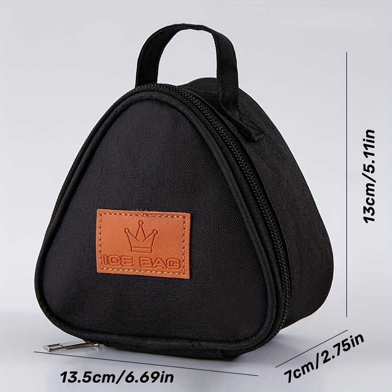 TEMU Lunch Bag Mini Cute Portable Thermal Lunch Bag, Durable Oxford Cloth Handbag, Small Insulated Cooler Bag With Handle, Triangle Shaped Food