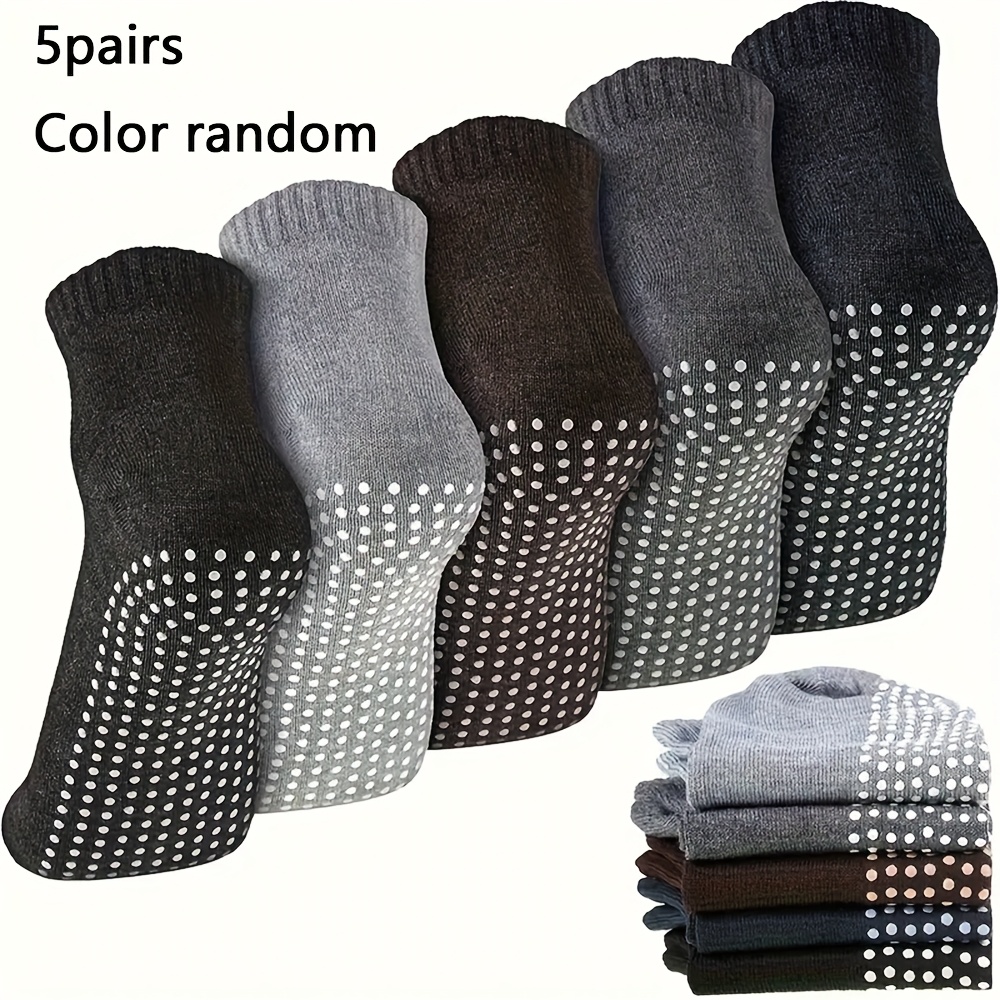 5-pack Random Color Unisex Non-slip Socks For Yoga, Pilates & Home Workouts