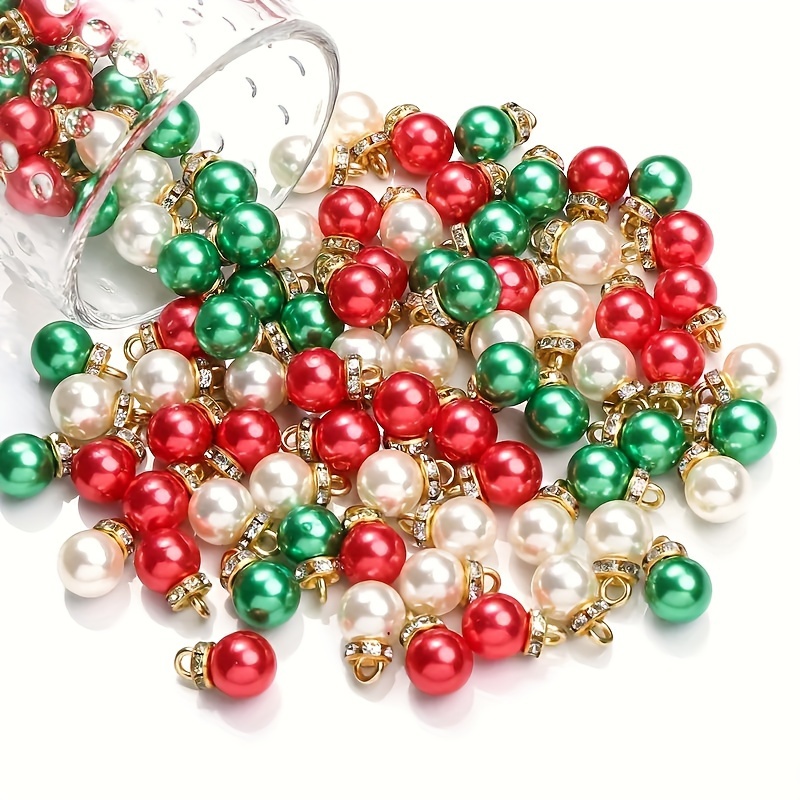 

10pcs/30pcs Christmas Rhinestones, Red, , , Diy Necklaces, Bracelets, And Accessories