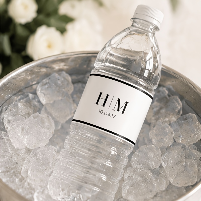 TEMU Personalized Custom Water Bottle Labels – Wedding & Party Favor Stickers With Names & Date
