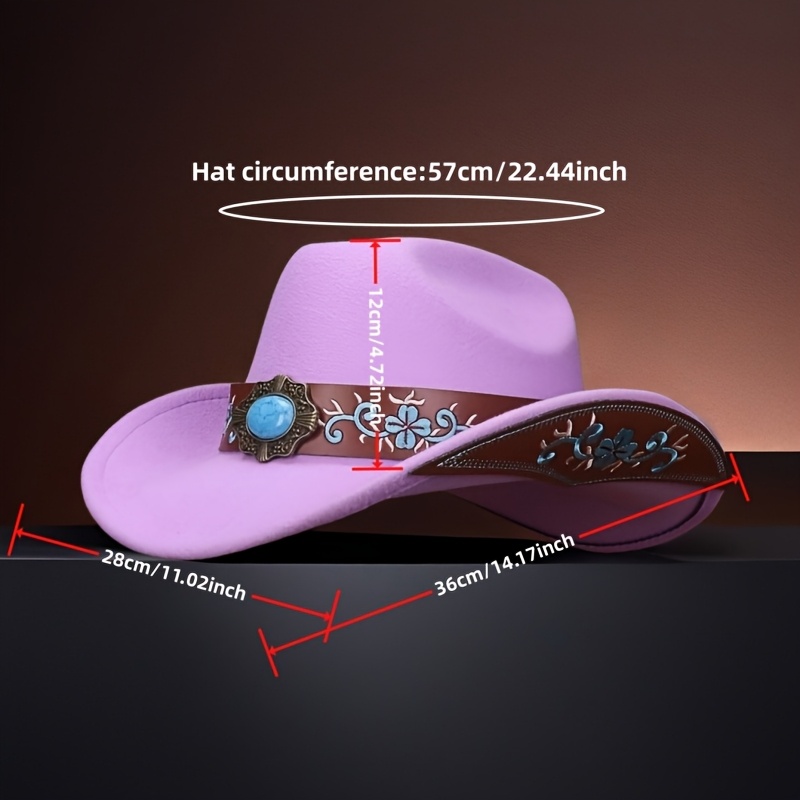 an elegant felt western cowboy hat men women featuring a  display picture 3