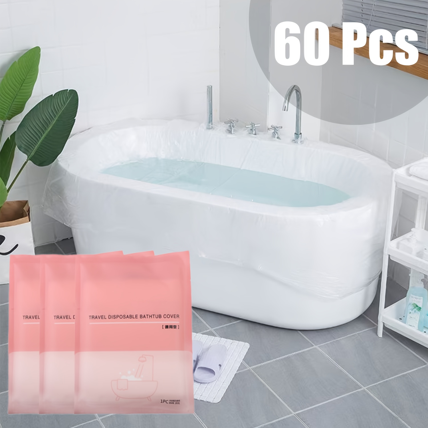 

60 Disposable Bathtub , Bathtub Plastic Bag Bathtub Liners For , Household And Bath (102x47inch)