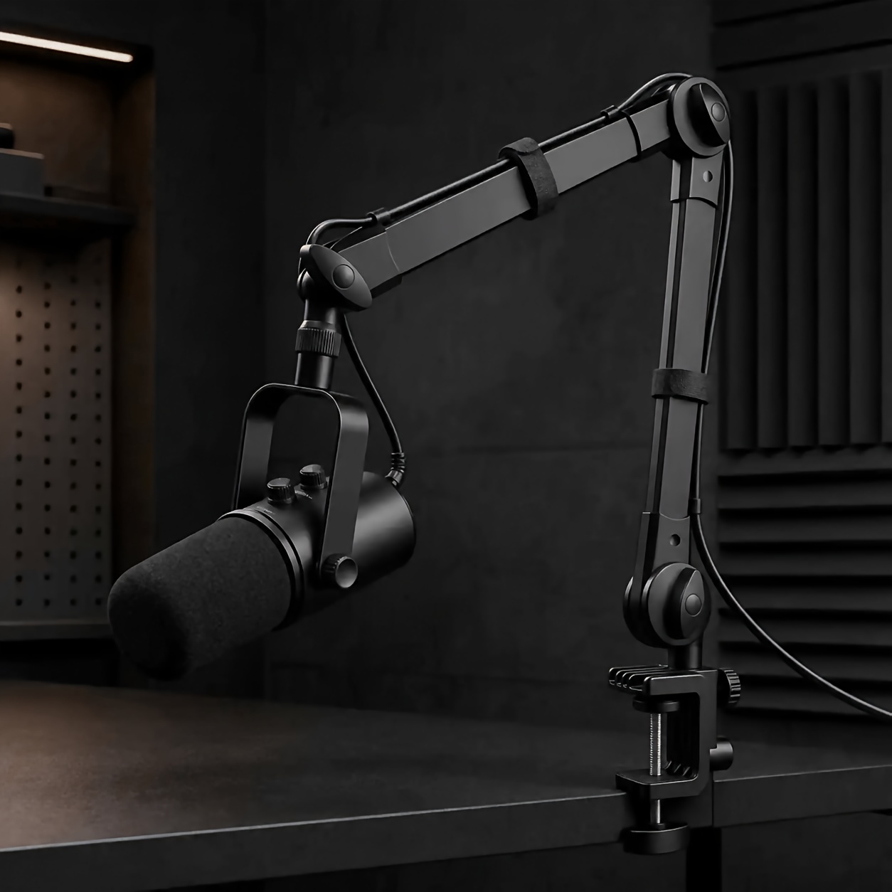 TEMU 1 Set -one Type-c Podcast Microphone Kit With Mount Stand, Ws204 , >90db , Complete Otg Dual Type-c Cables And Usb Adapter, Plug And Play