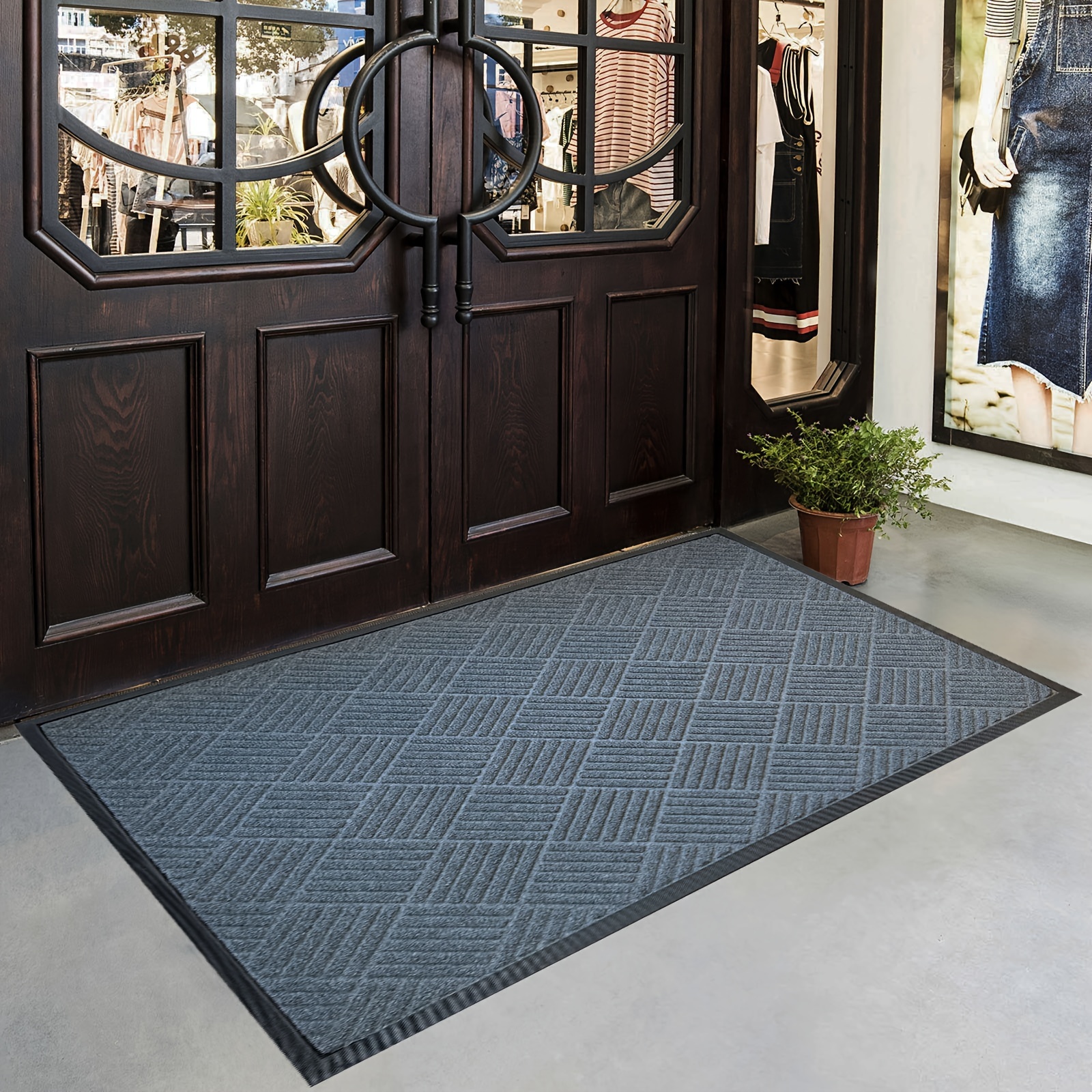 

Vennocci Heavy Duty Outdoor Door Mats Non Slip Rubber Backing Entrance Rug Shoes Scraper For Front Door Entryway Mat