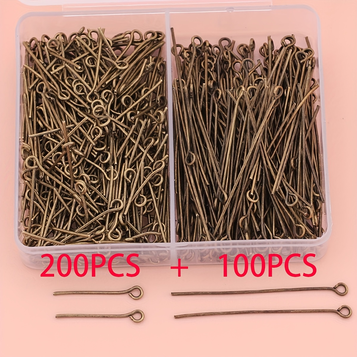 E-shop 300 Stück antike grüne Nadeln im Box-Set, Schmuckzubehör, Nadeln, Perlenadeln, Vintage- und minimalistische Perlenmaterialien, biegbare Nadeln