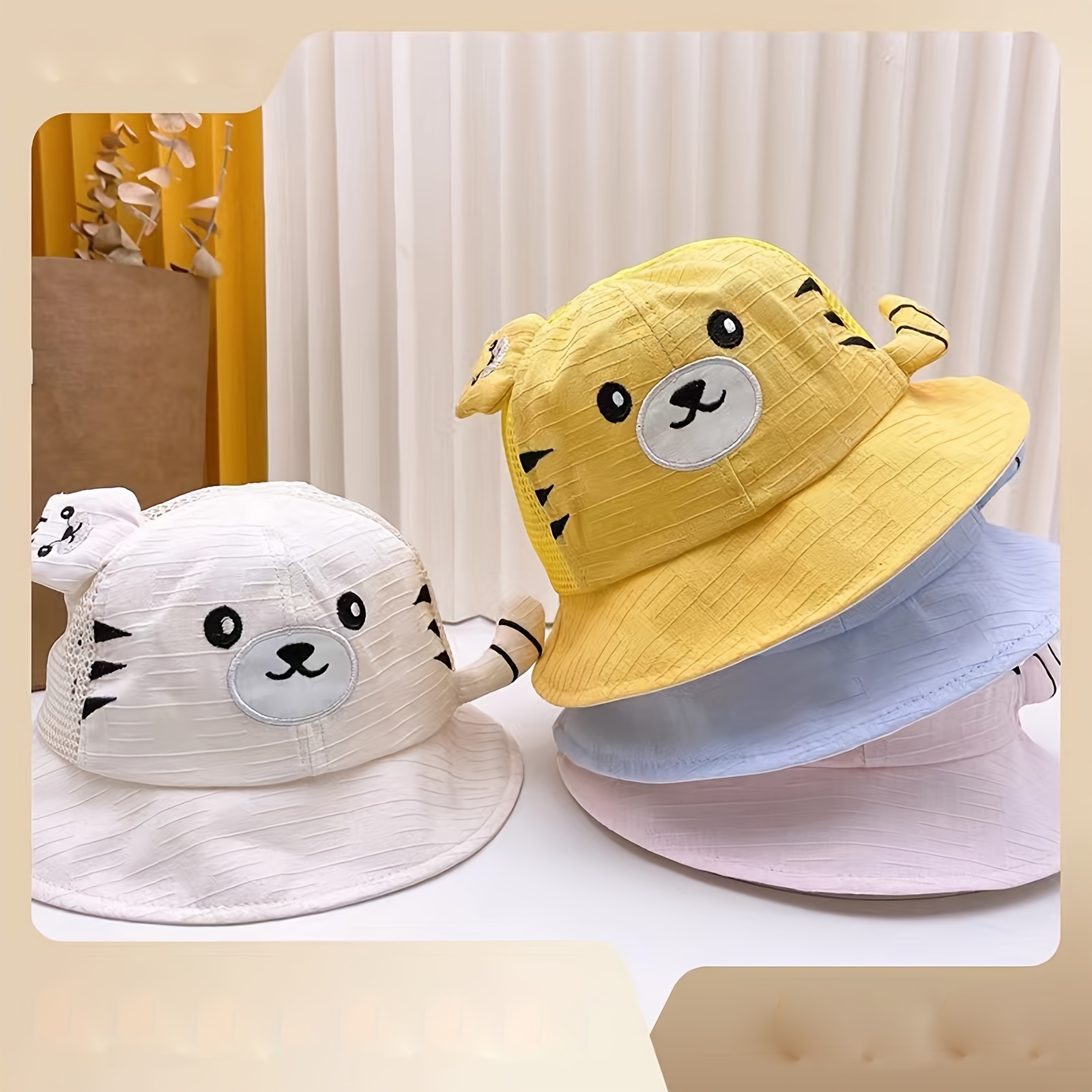 Baby Adjustable Bucket Hat Breathable Sun Protection - Temu