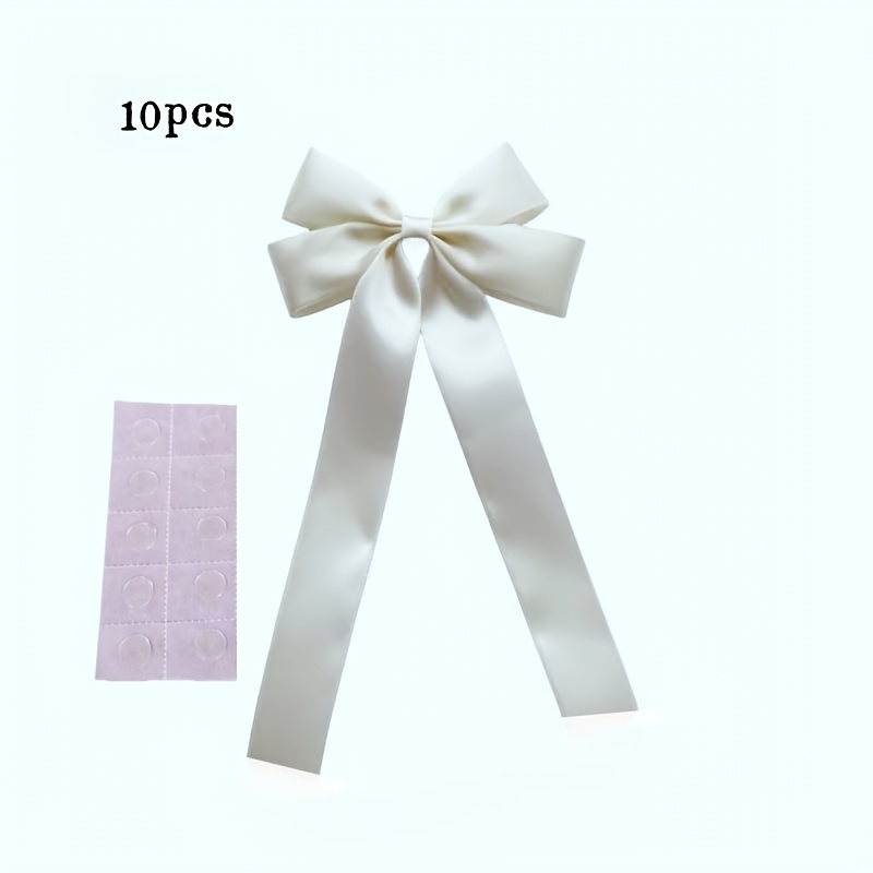 TEMU 10pcs Candle Holder , White, Beige, Pink, Burgundy Ribbon Bow, Suitable For Holiday Events, Party Celebrations, Gorgeous Table Decoration,
